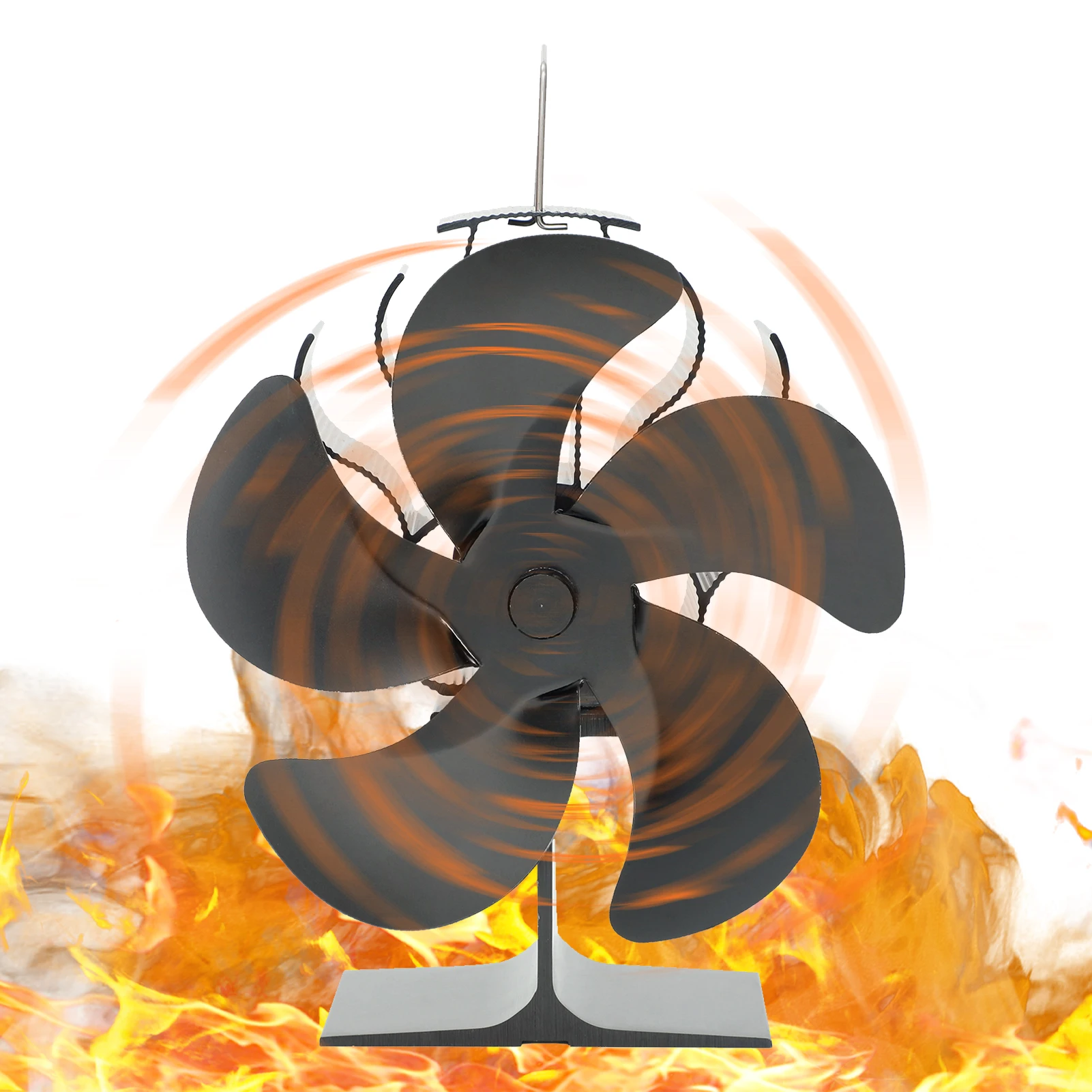

4/5/6 Blades Fireplace Fan Stovefan Non-Electric Stove Fan Thermoelectric Wood Stove Fans Burning Stoves Save Energy Heat Fan