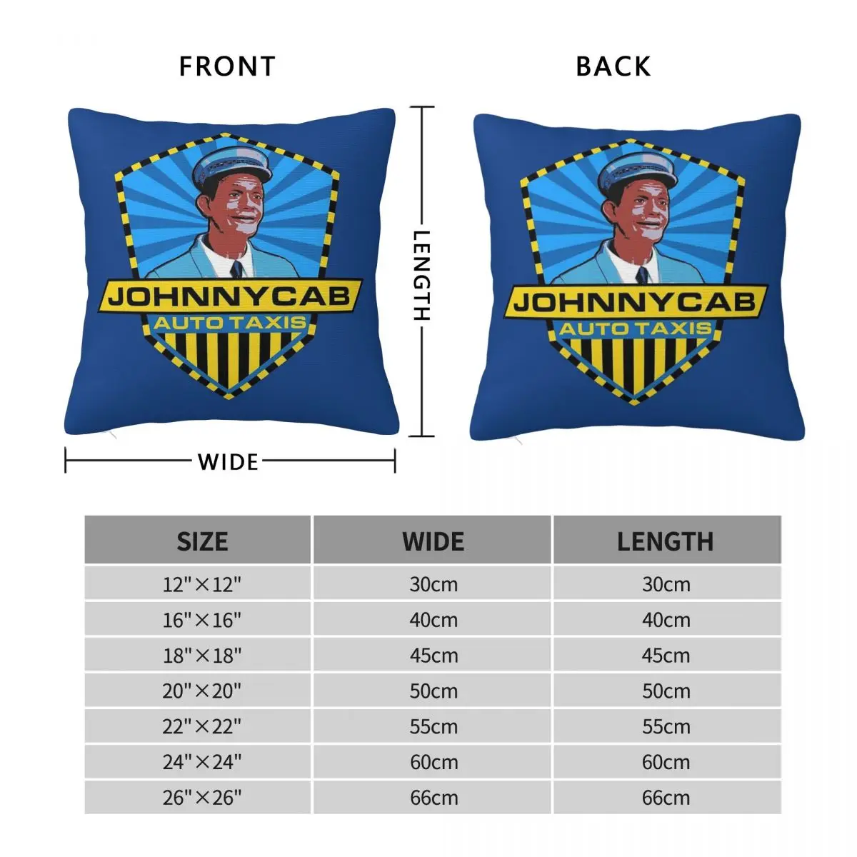 Johnny Cab Auto Taxis Pillowcase Polyester Linen Velvet Creative Zip Decor Pillow Case Car Cushion Cover