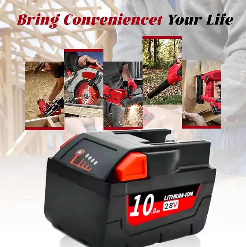 28V 10.0Ah Li-Ion Battery For MILWAUKEE M28 V28 Power 48-11-2830 28Volt Cordless