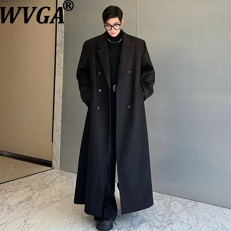 

WVGA осень-зима новый мужской костюм с отложным воротником и высоким разрезом из ленты, пальто, нишевая повседневная куртка с длинными рукавами, Ins W15289