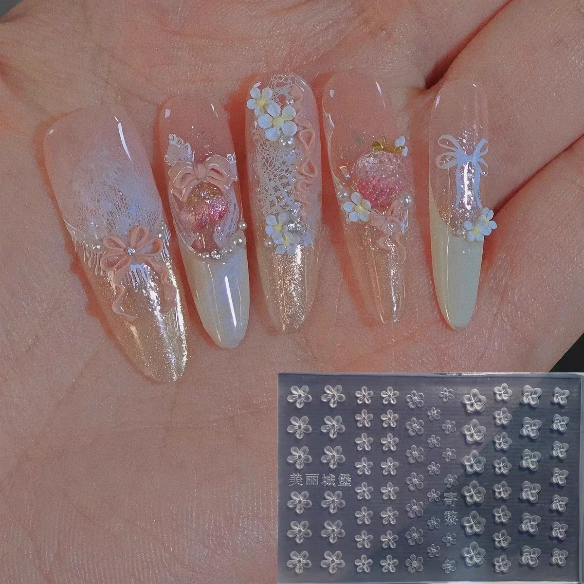 1pc  Flower Ribbon Rose Tulip Mold lily 3D Acrylic Mold  Daisy Rose Nail Art Decorations Nails DIY Silicone  Nails  Mold