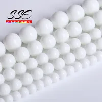 Natural White Agates Stone Beads Onyx Round Loose Spacer Beads For Jewelry Making DIY Bracelet Accessories 4 6 8 10 12mm 15\