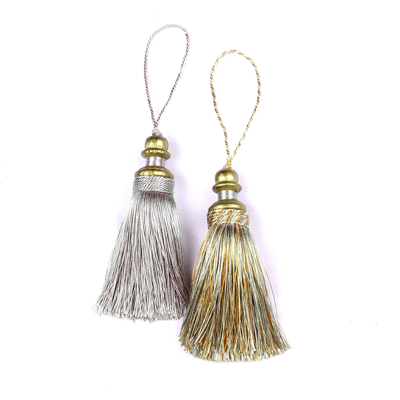 1PC styl europejski Tassel z wiszące liny jedwabne szycia frędzle wykończenia ozdoba na klucz Tassel na zasłony Home Decoration