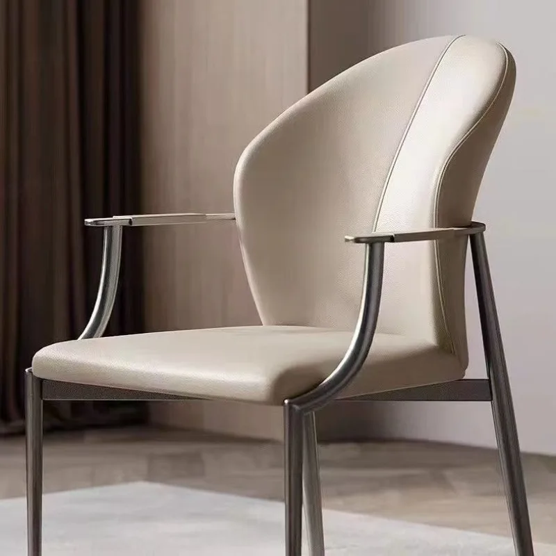 كرسي طعام، كرسي مضيف فاخر خفيف، كرسي طاولة شاي حديث فردي، مكتب منزلي، كرسي طاولة طعام #5