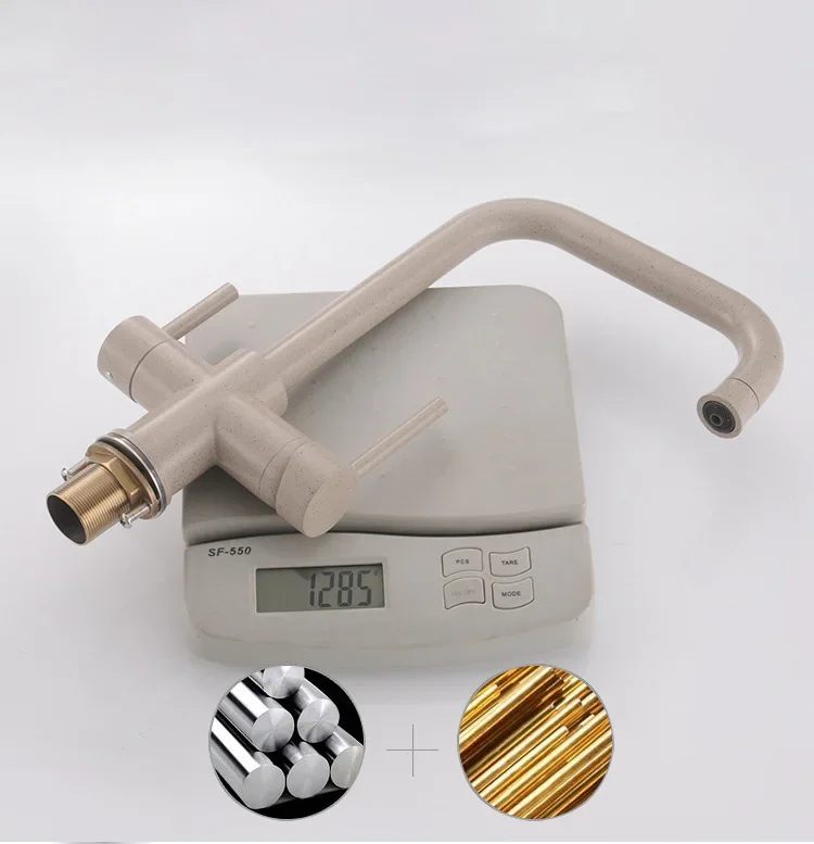 Filter Kitchen Faucet Senducs Dual Handle Drinking Water Kitchen Mixer Tap Deck Mounted Hot Cold Filter Kitchen Mixer Faucets