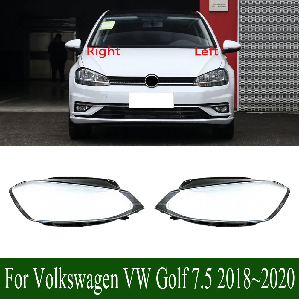 

For Volkswagen VW Golf 7.5 2018~2020 Front Headlamp Cover Transparent PC Lampshade Headlight Shell Lens Plexiglass