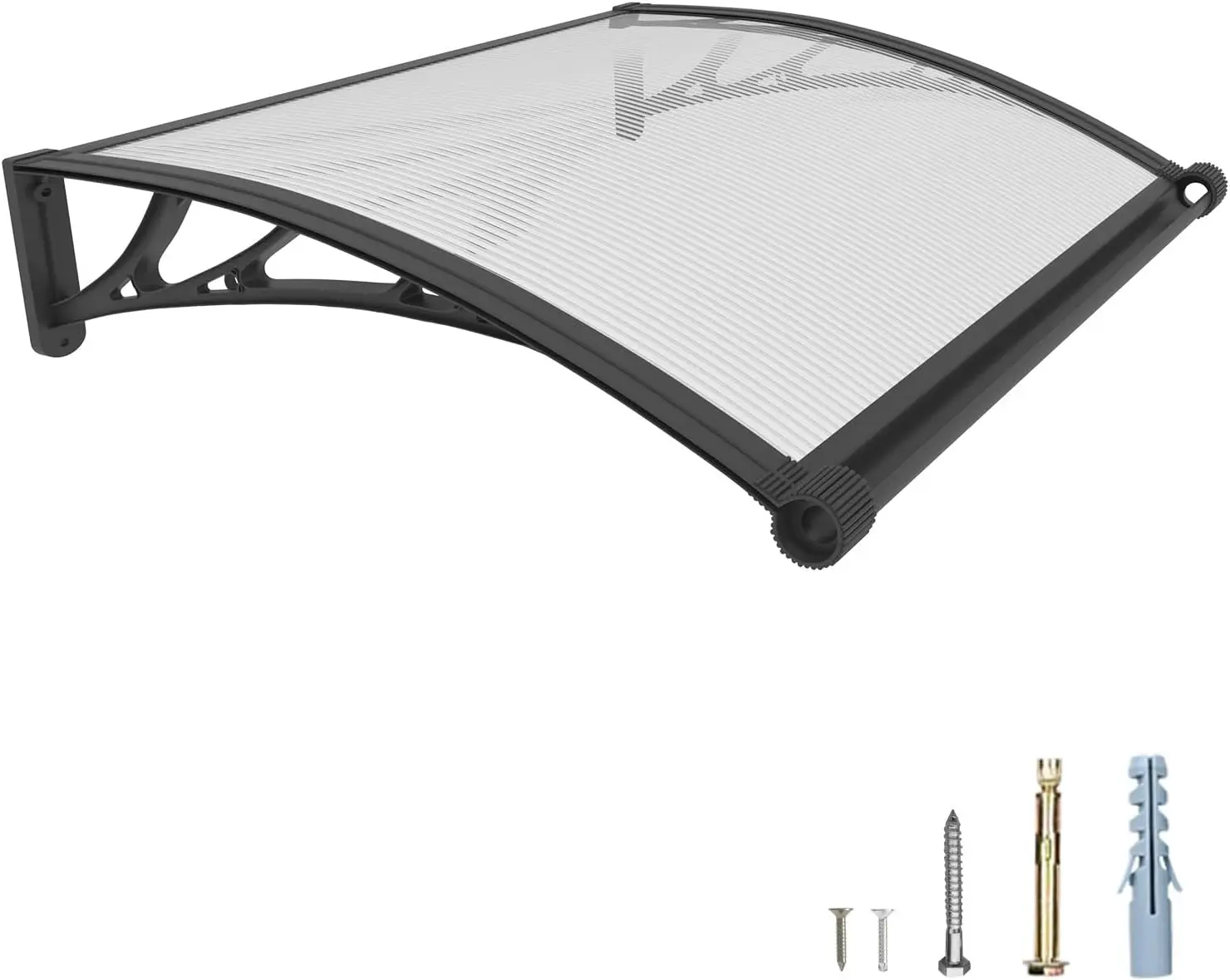

32'' x 48'' UPF 50+ Polycarbonate Canopy for Door & Window, UV Rain Snow Protection, Outdoor Awnings for Patio Deck Porch