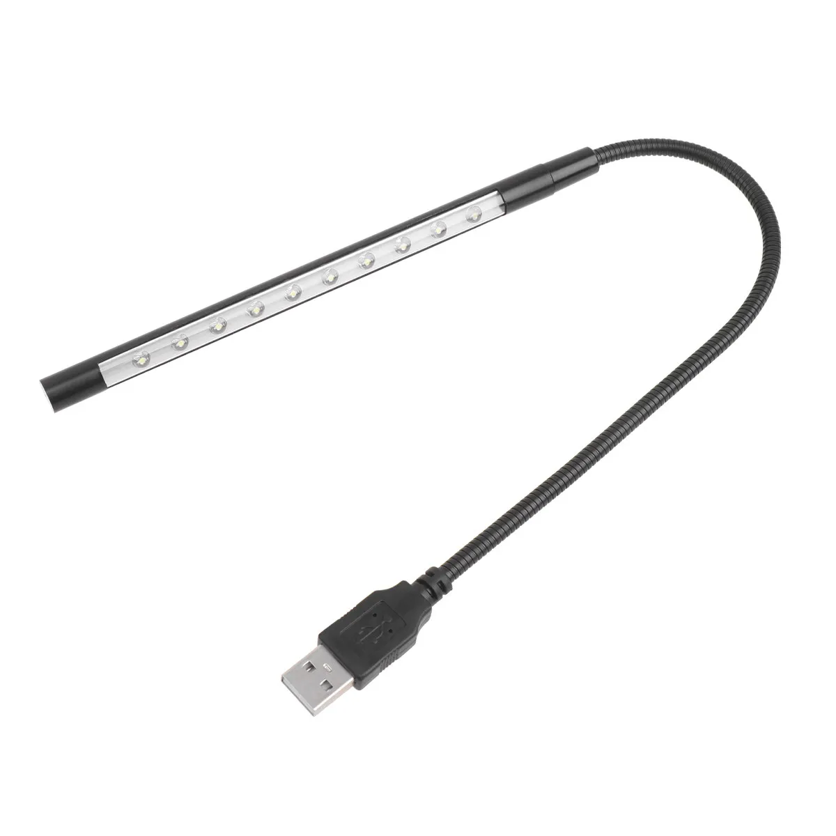 Black Laptop USB Light Keyboard Lamp Flexible 360 Rotate Metal Bellows Eye Protection Small Table Lamp Laptop USB Light