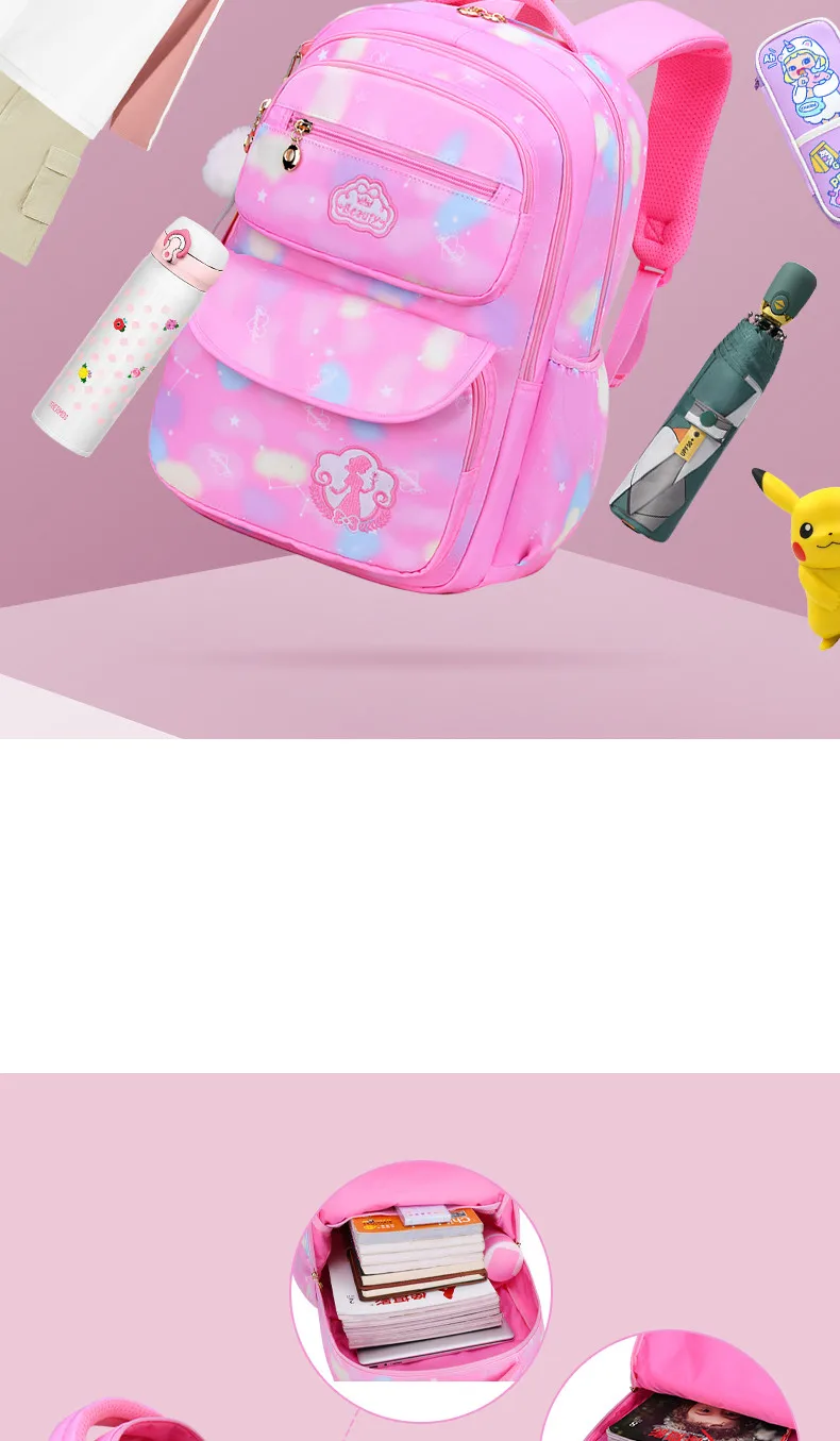Mädchen-Schulrucksack, Rucksack für Teenager, Frauen, Kinder, weiblich, rosa, Schultasche für Grundschule, weiterführende Schule, Teenager, Kinder – Detail 29
