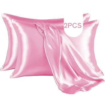 2-Piece Satin Pillowcase Set Soft Breathable Smooth Cooling Pillow Covers for Sleeping (…