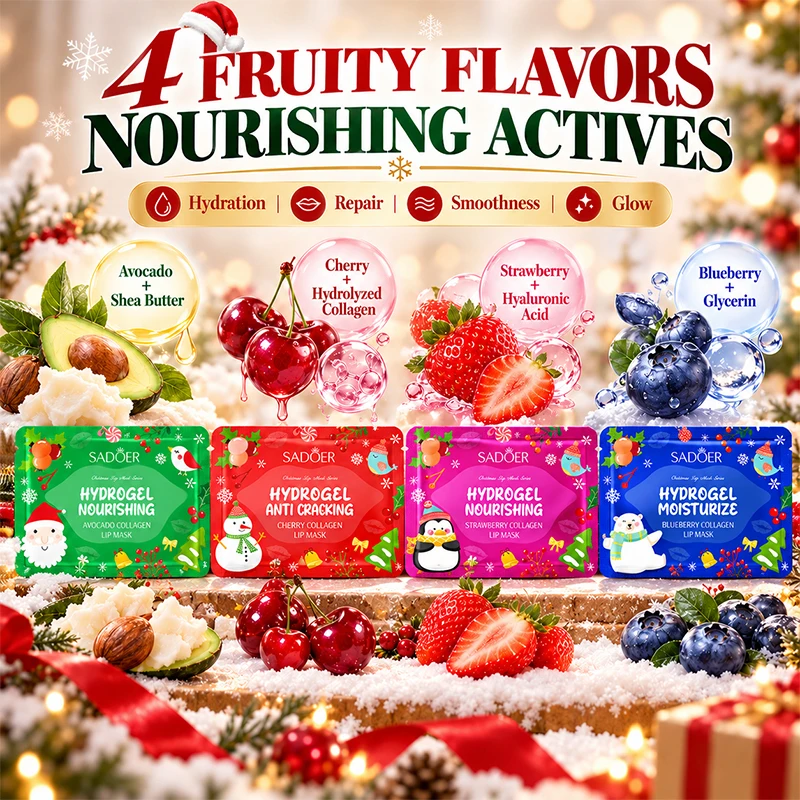 Christmas Present Collagen Lip Mask Nourishing Long Lasting Hydration Rejuvenate Skin Dry Winter Lip Skincare Mask for Women&Men