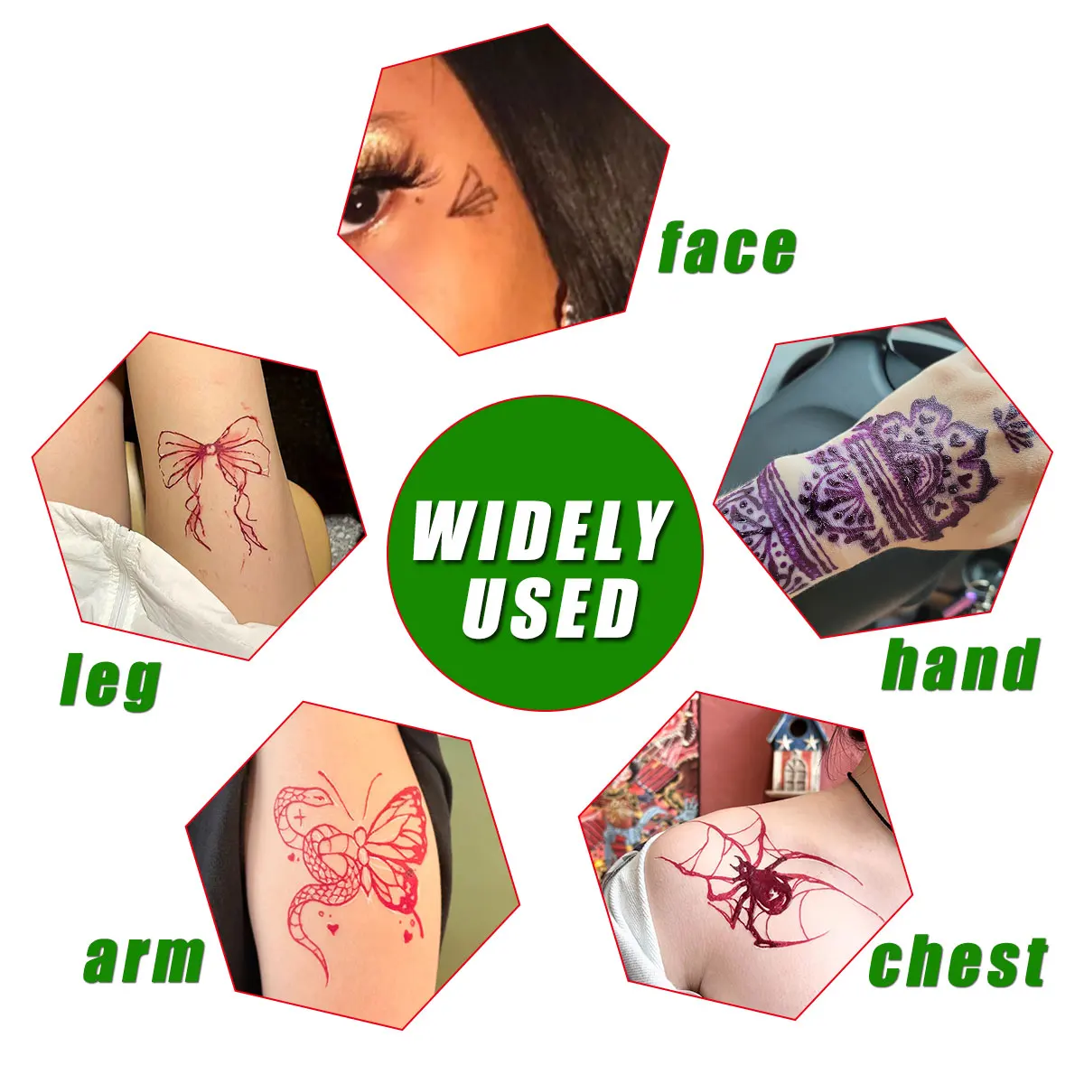 6/8 زجاجات مجموعة حبر الوشم المؤقت مختلط الألوان لجميع القديسين عيد الميلاد الجسم دهان داي مجموعة مكياج الوشم المزيف - Freeh