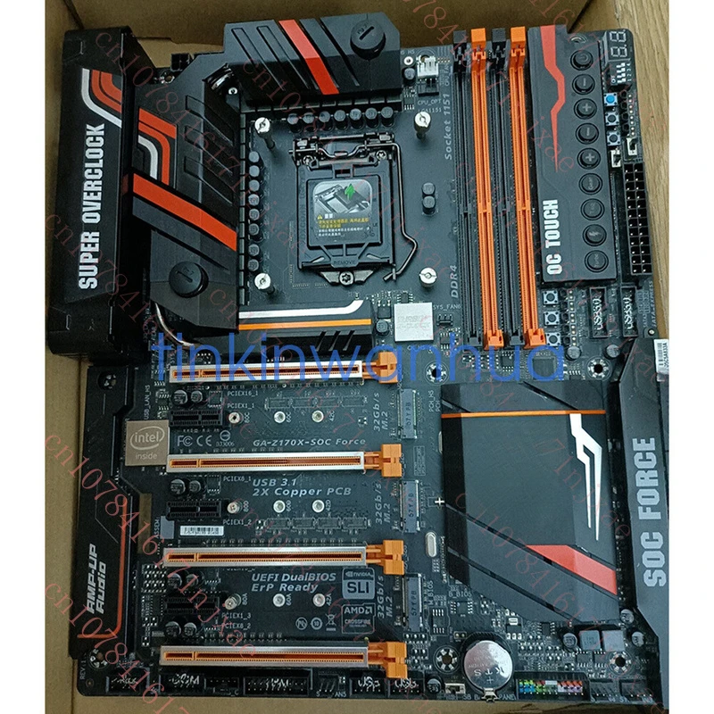 

used For GIGABYTE GA-Z170X-SOC FORCE Motherboard LGA1151 DDR4 Mini-DP+DVI-D+HDMI.