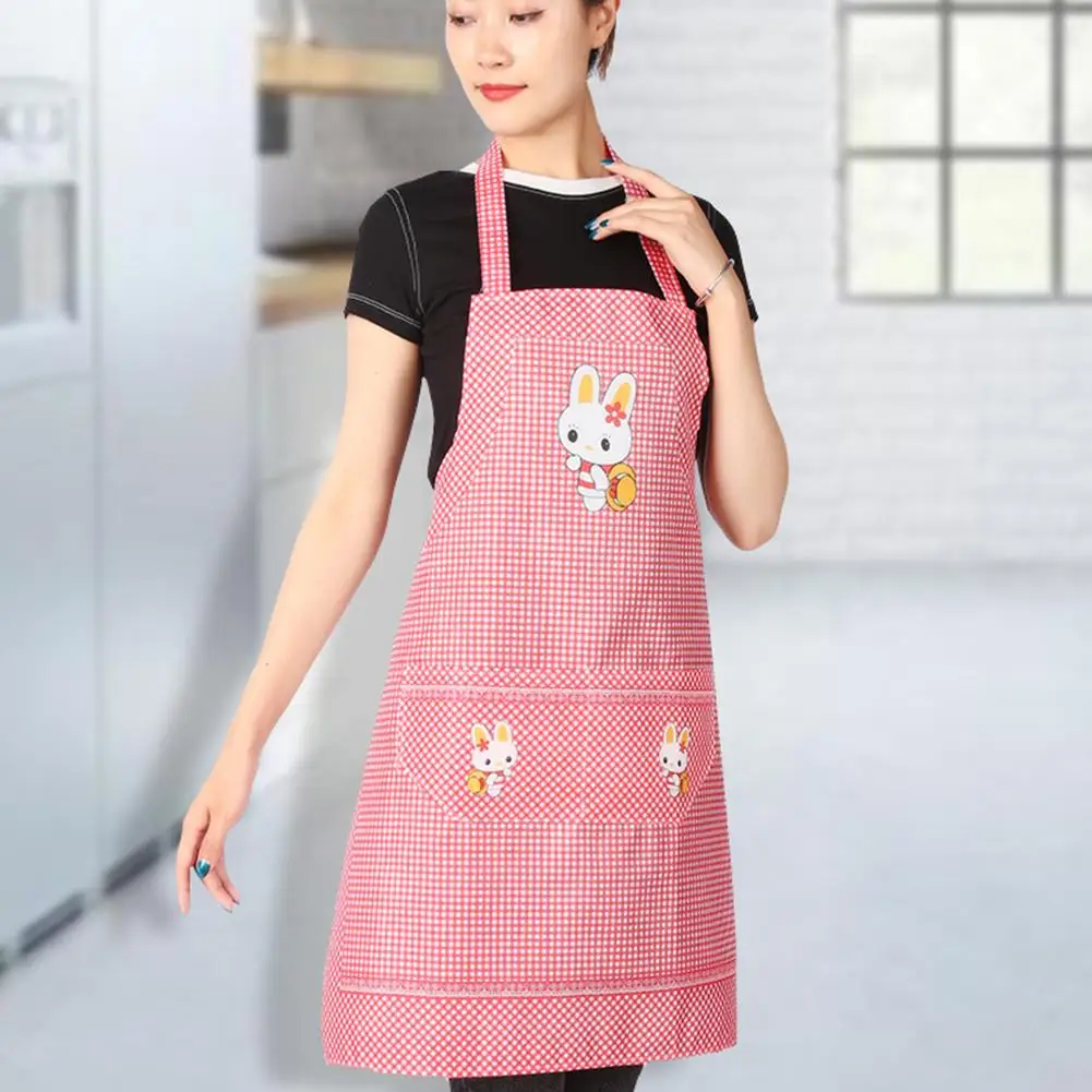 Women Apron Practical One Size Kitchen Apron Cartoon Rabbit Women Apron Kitchen Accessories Household Supplies