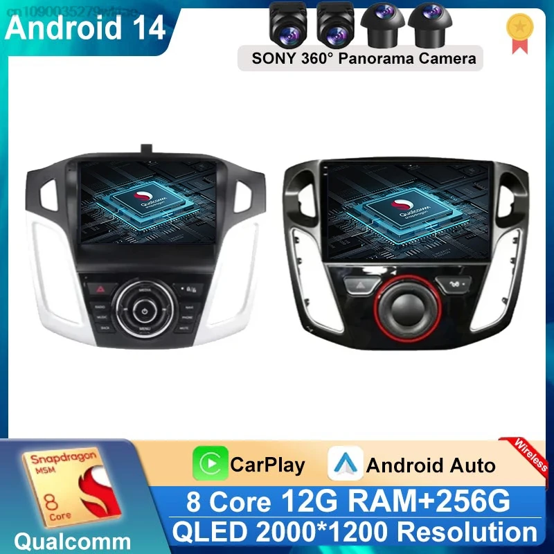 Android 14 For Ford Focus 3 Mk 3 2011 2012 2013 2014 2015-2019 Radio Multimedia Video Player Carplay GPS Navigation Stereo 2Din