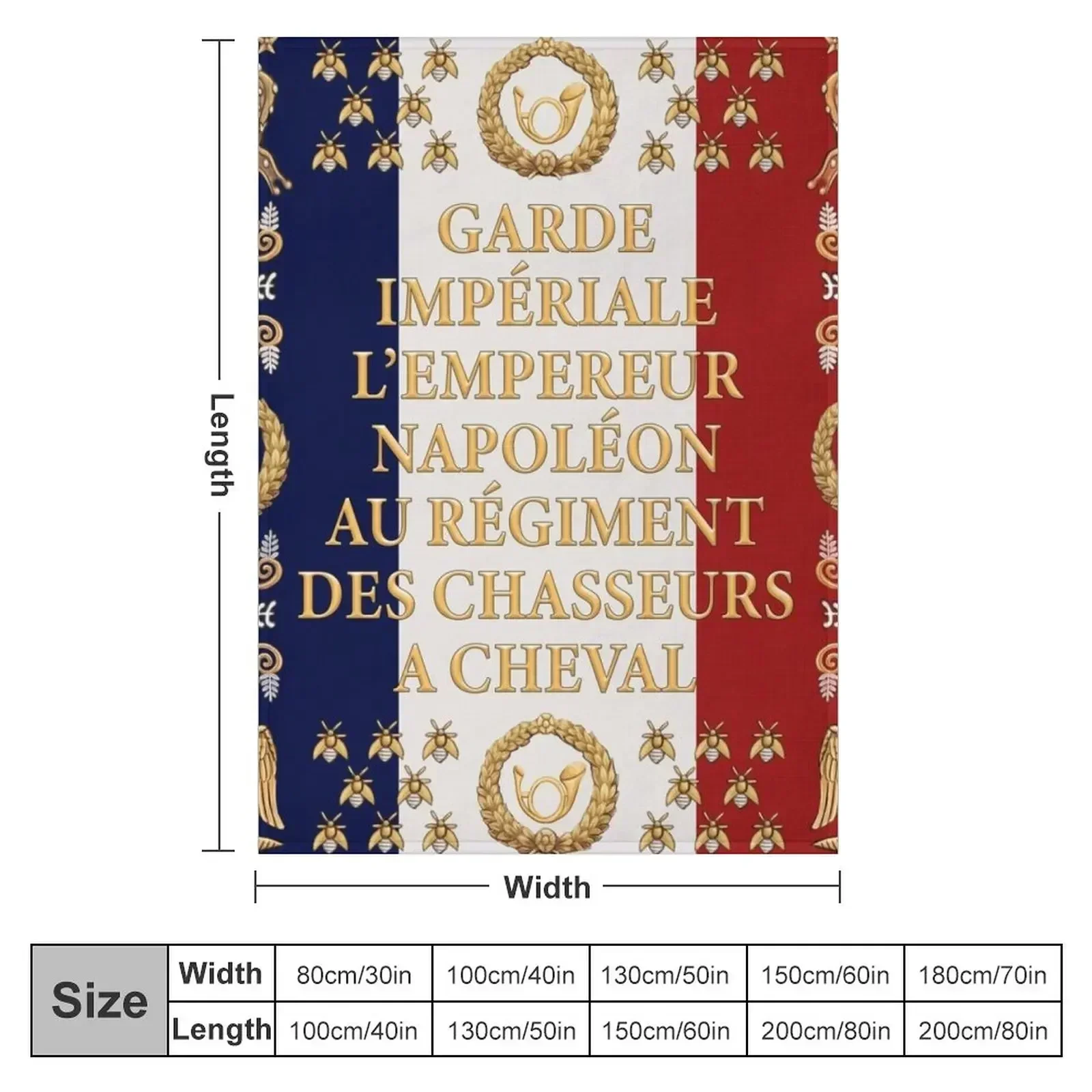 Napoleonic French flag of the Chasseurs A cheval de la Garde Throw Blanket Nap Personalized Gift warm winter Blankets