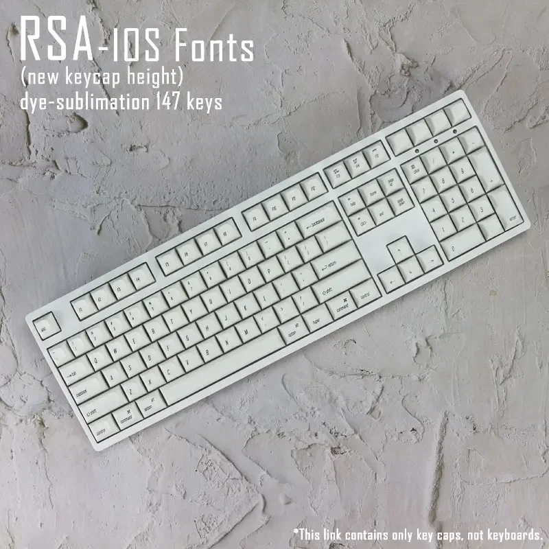 

RSA New Height Keycap PBT147 Keys pple Font Full Set Hot Sublimation