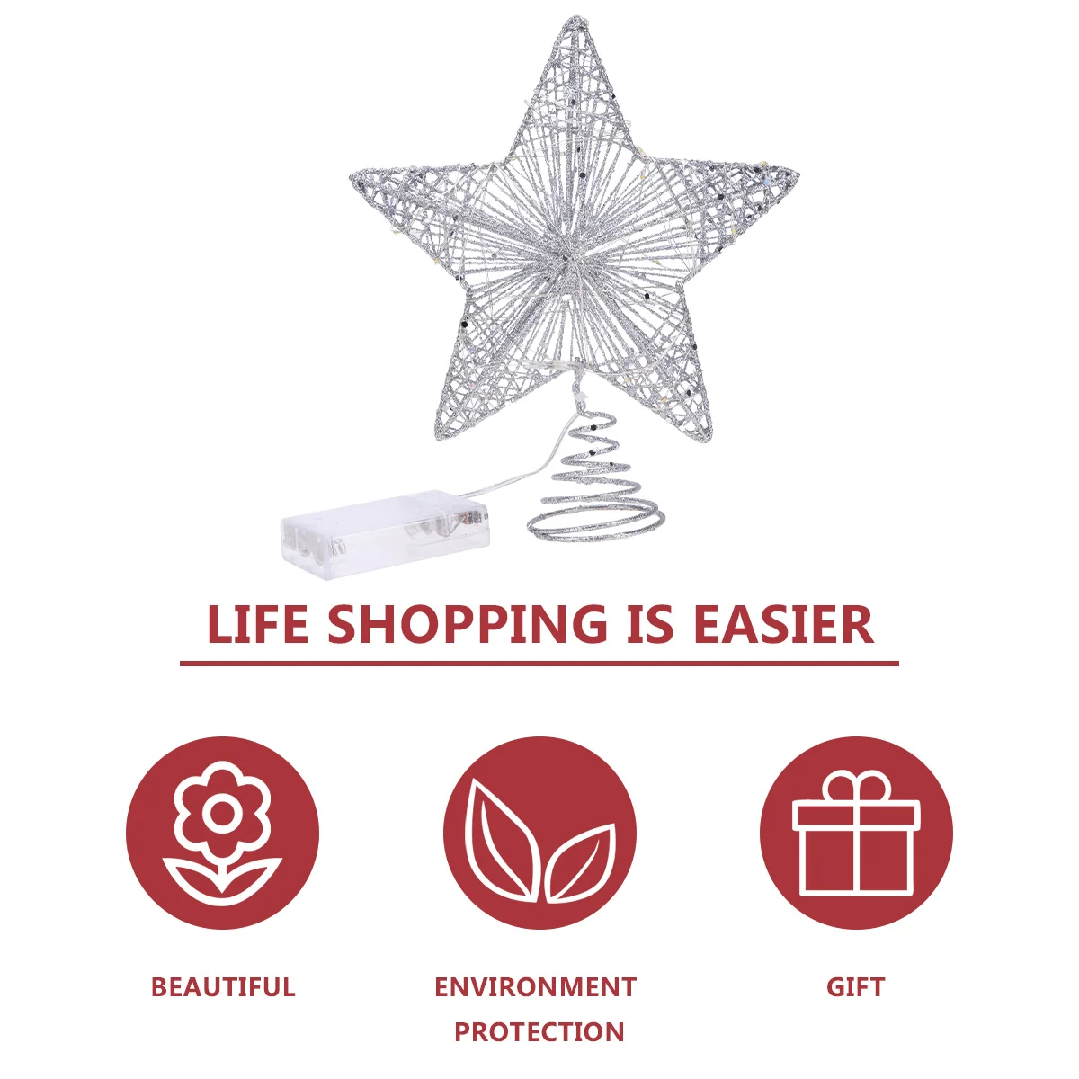 

1pc Tree Topper Decor Shiny Christmas Star For Christmas Tree Decoration Home Garden Party Holiday Festive Atmosphere Star