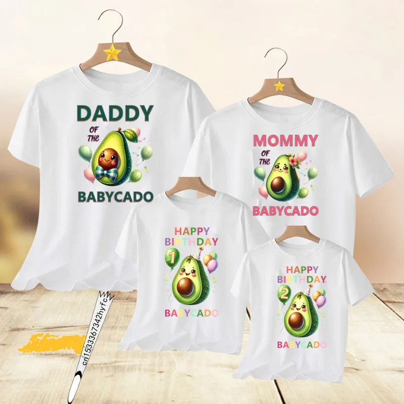 Cute Avocado Family Theme T-shirt Casual Funny Children's T-shirt Grandpa Grandma Dad Mom Friend Brother sisters T-shirt