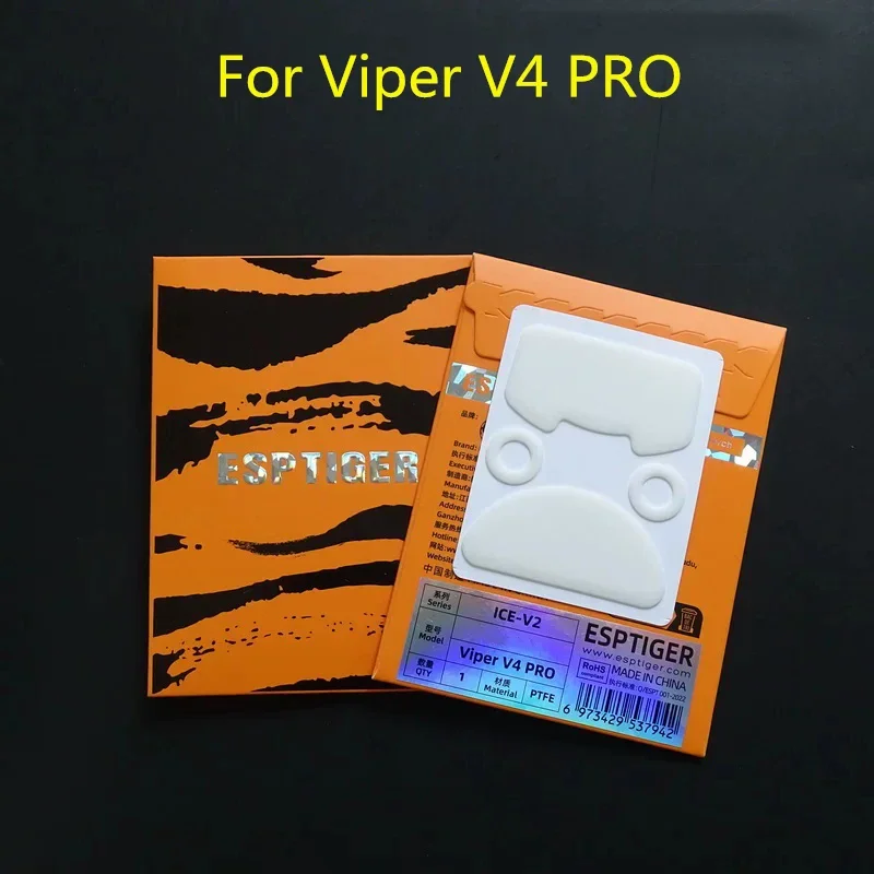 1 Pack Original Esports Tiger ICE V2 Mouse Skates For Razer Viper V3 V4 PRO White Arc PTFE Mice Feet Glides