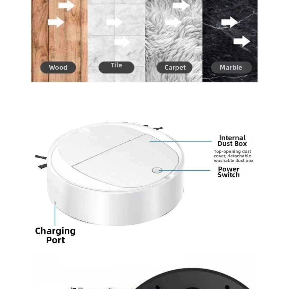 Automatic  FOR MINI  Robot Vacuum Cleaner 3 In 1 Sweep Mop Suction For Home Dragging Cleaning Sweep Floor For Home Office