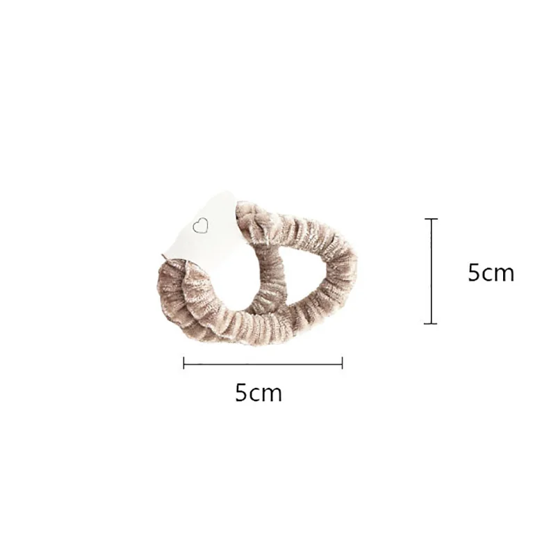 2pcs/set Velvet Hair Tie Plush Skinny Scrunchies Elastic Hair Band Rubber Band Ponytail Holder Basic Women Hair Accessories