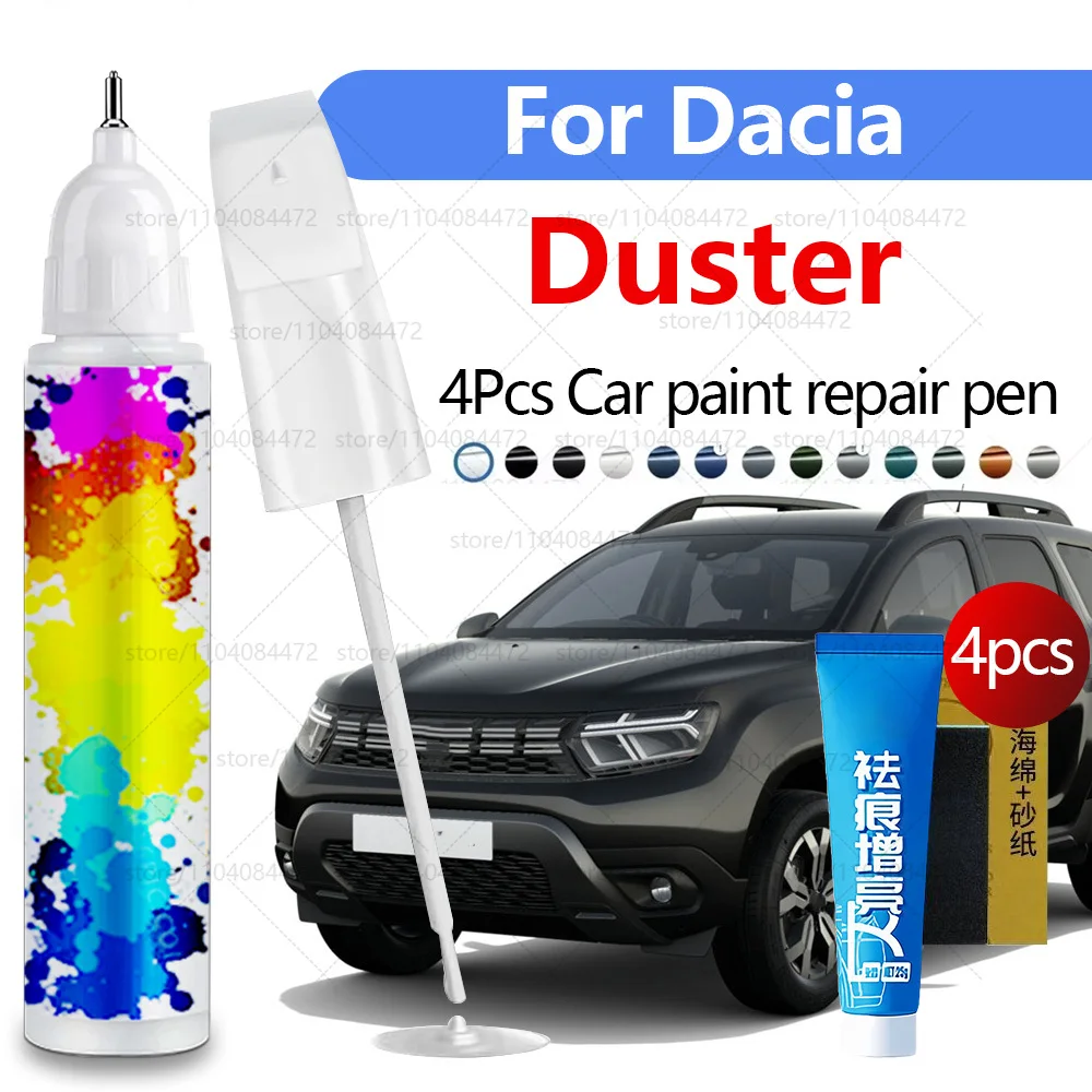 Car Paint Repair Pen For 2010-2025 Dacia Duster Paint Scratch Repair Accessories 4PCS Black B20 Orange Red Blue Silver White