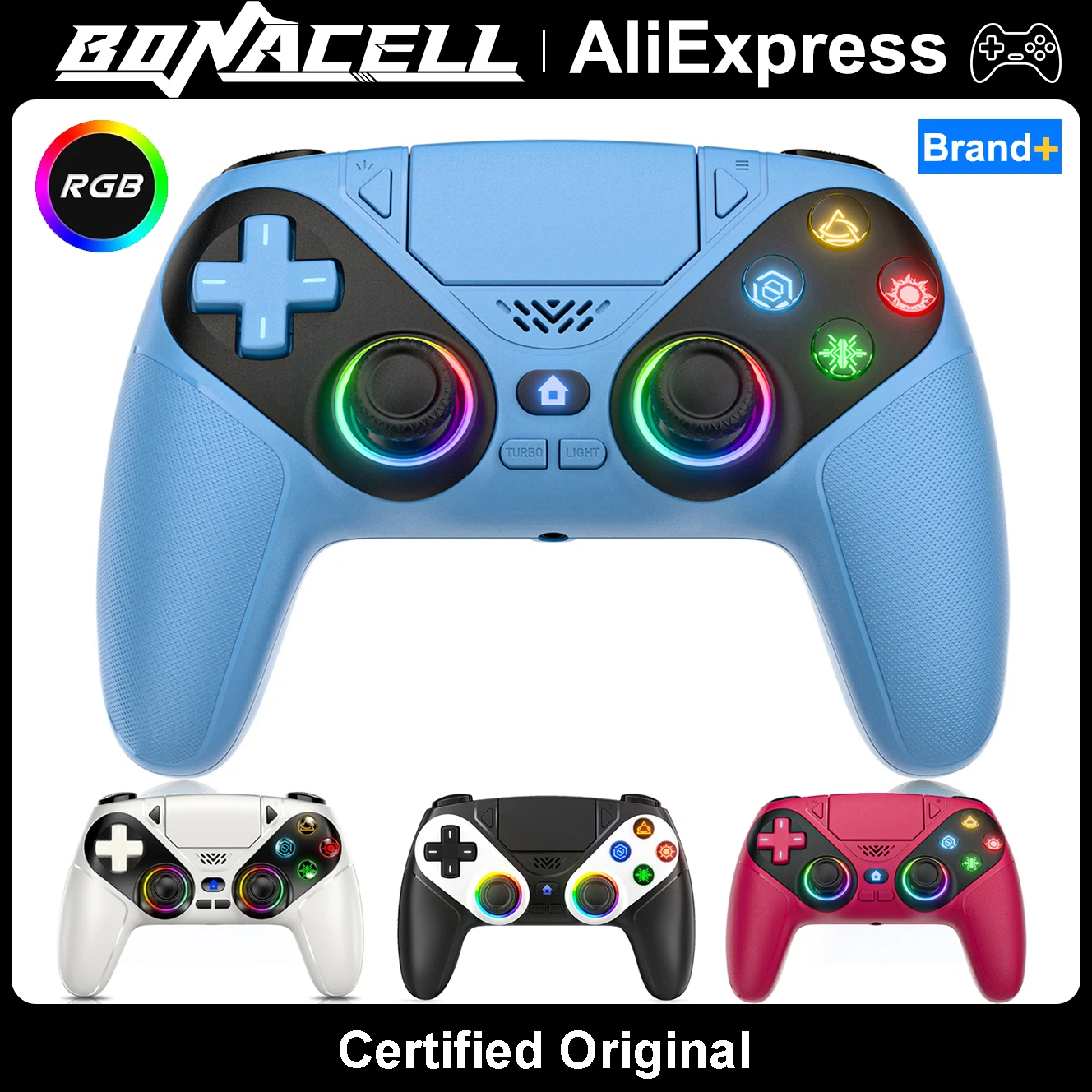 

Gamepad For PS5/Playstation 5 Pro/Slim/PC Console,BT Wireless Game Joystick W/RGB Turbo/Marco Dual Vibration Programming Boutton