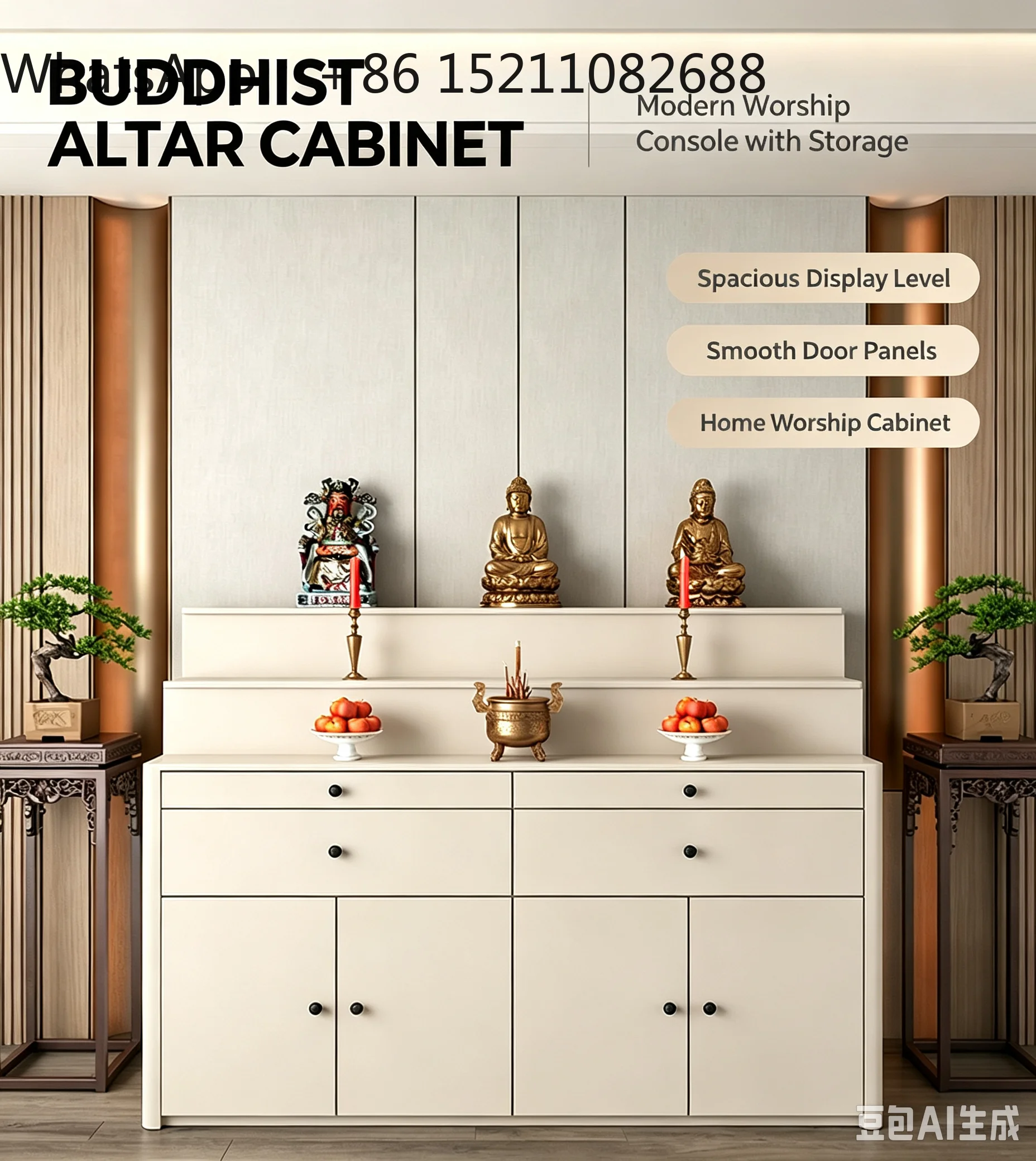 LLY new Chinese Buddhist shrine, living room, shrine, economical Bodhisattva worship table, shrine, God of Wealth cabinet