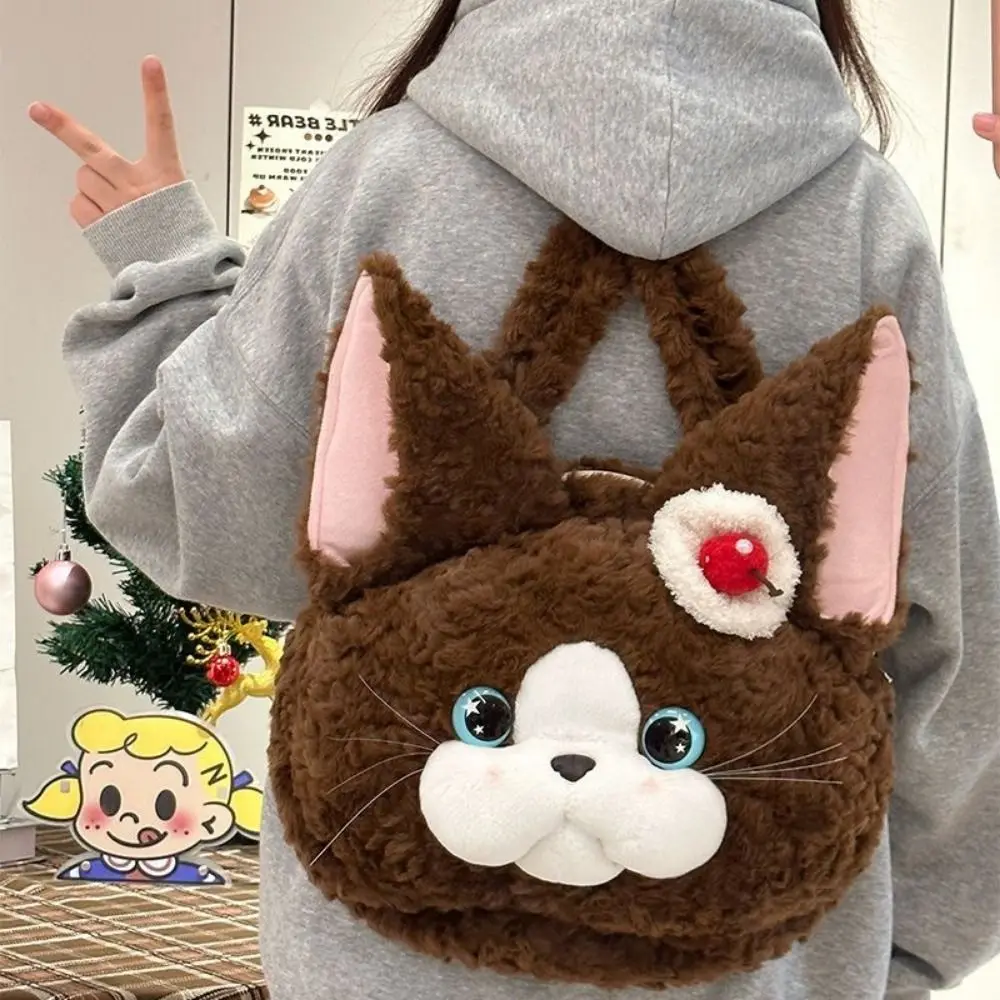 

Devon Rex Plush Cat Backpack Animal Plushie Cat Backpack Devon Rex Cat Plush Schoolbag High-capacity Cat Head Animal Plush Bag