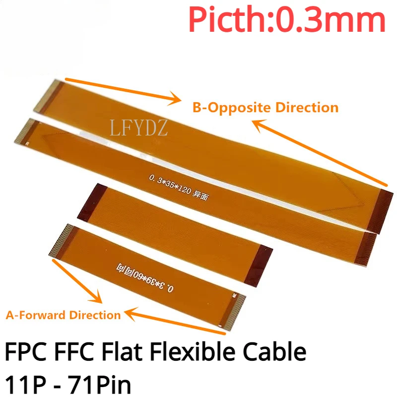 1Pcs 0.3mm Pitch FPC FFC Flat Flexible Cable  7/9/11/13/15/17/19/21/23/25/27/31/33/35/39/41/45/49/51/57/61/71 Pin