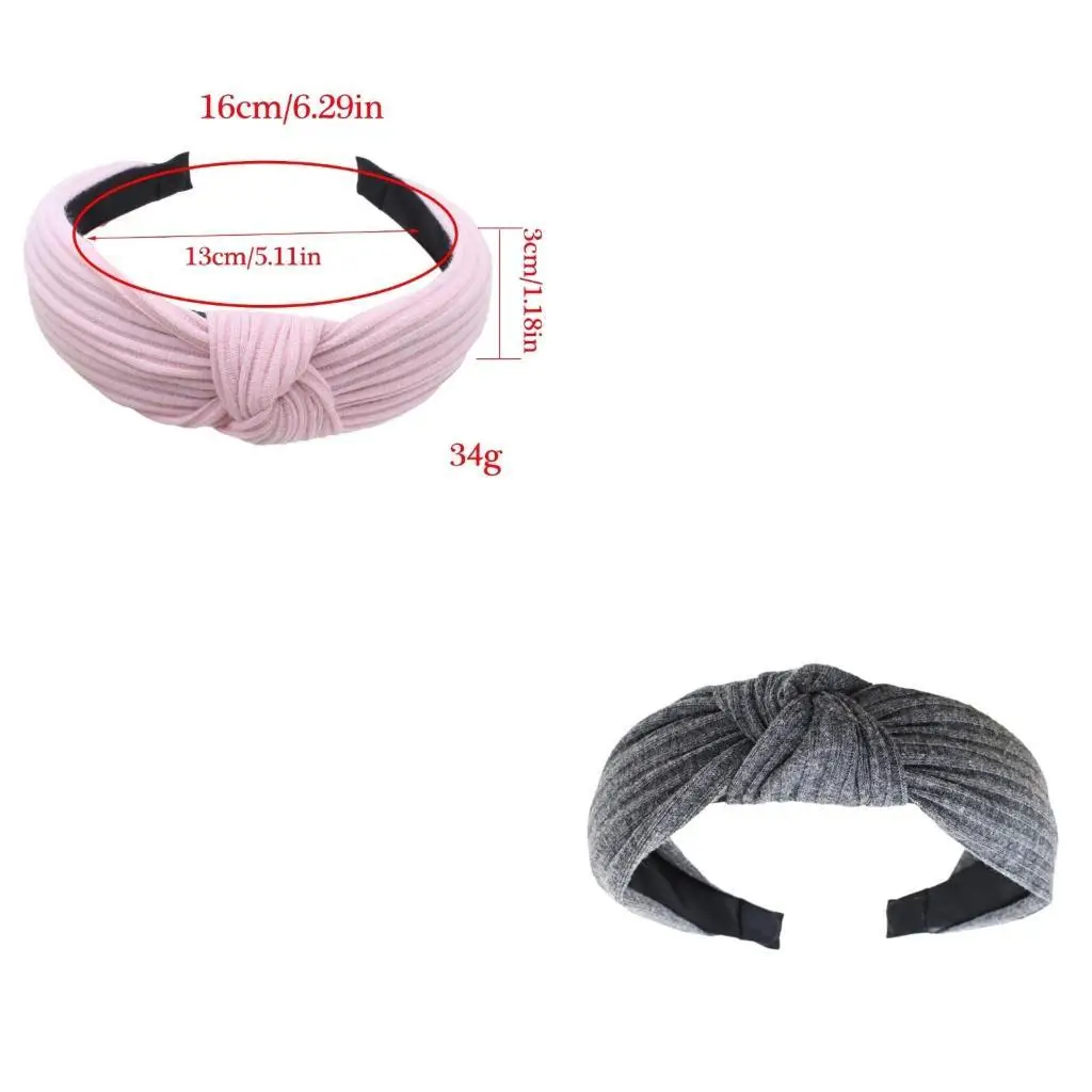 

652F Knotted Headband for Women Aesthetic Wide Hairhoop Casual Wear Hairband Fabric Knitted Designs Hairband for Everyday Use