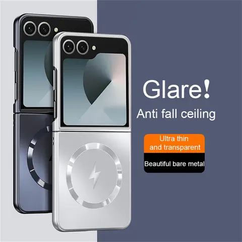 Luxury For Magsafe Matte Frosted AG Magnetic Phone Case For Samsung Z Flip 7 FE 6 5 zflip 4 3 Wireless Charging Protective Cover