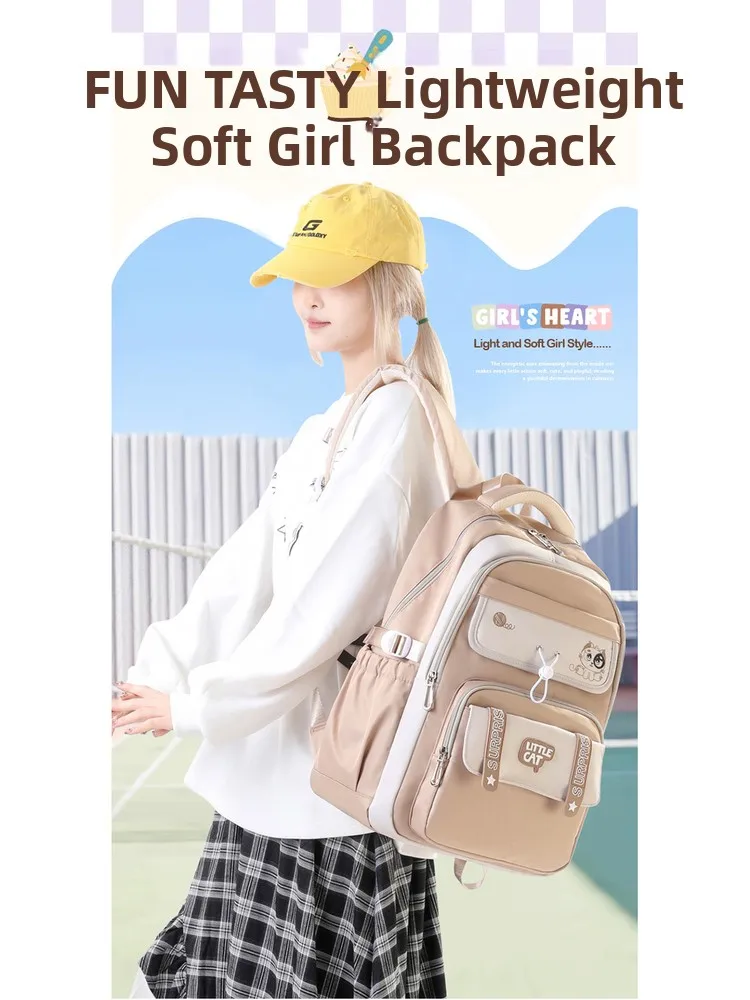 

2025 New Sle Large Capaci Bapa for Junior High School Girls Student Bapa Double oulder Strap School Bag Women