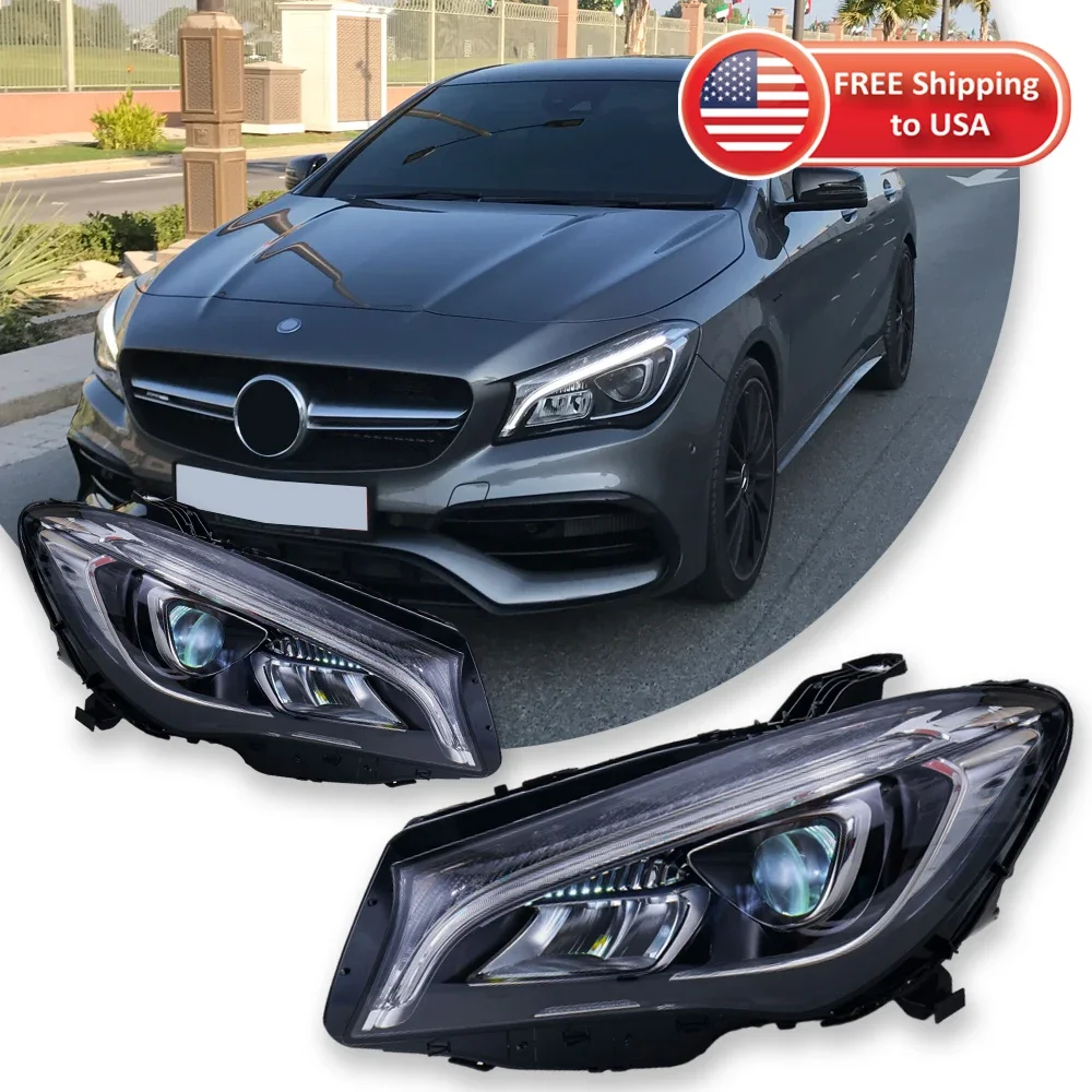 

TYPY автомобильные фары для Benz CLA W117 2014-2018 светодиодные автомобильные лампы дневные ходовые огни динамические указатели поворота автомобильные аксессуары