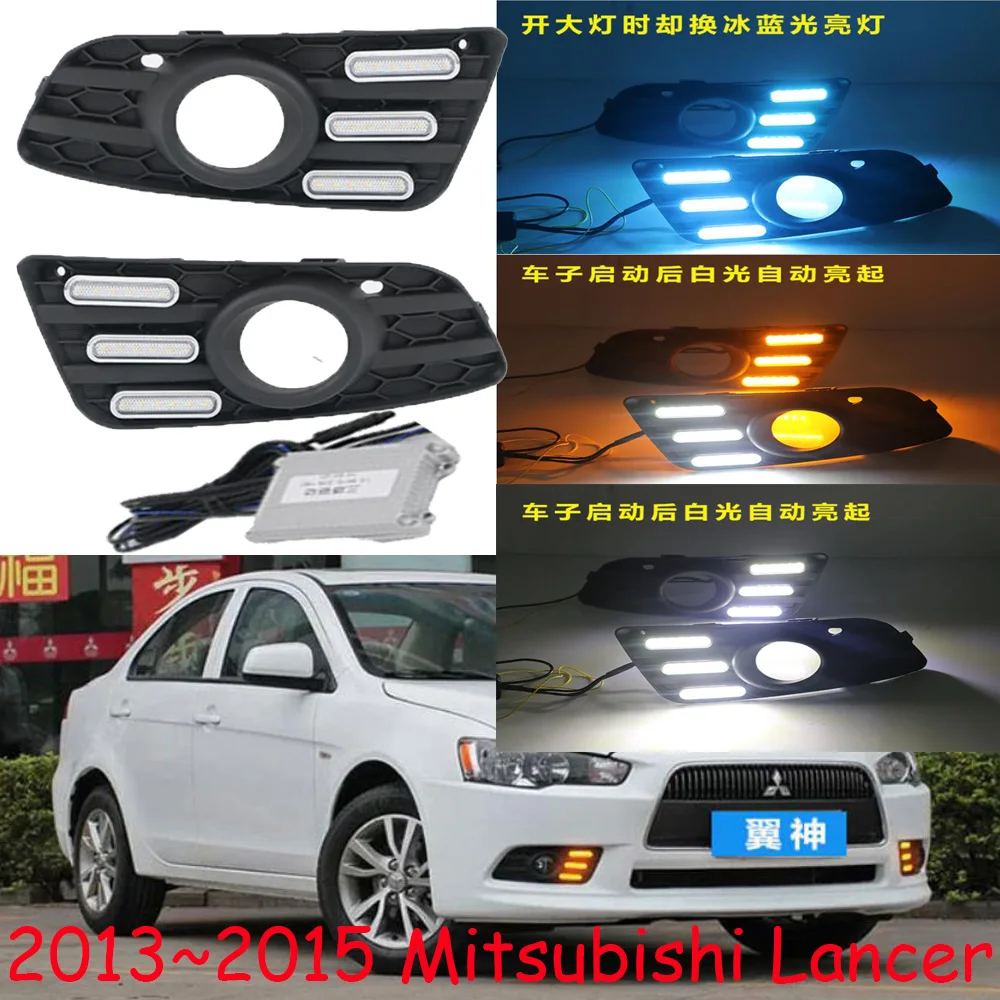 Faro de parachoques de coche para Lancer, luz diurna, accesorios de coche DRL, faro LED, luz antiniebla, 2013 ~ 2015y