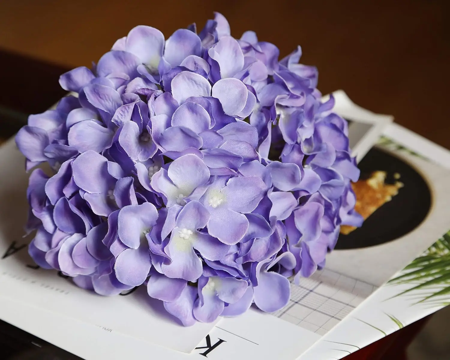 6 Stück 8,7 Zoll Seiden-Hortensien-Blütenköpfe mit Stielen, künstliche Hortensien-Blumen für DIY-Hochzeits-Mittelstück, Heimdekoration – Detail 37