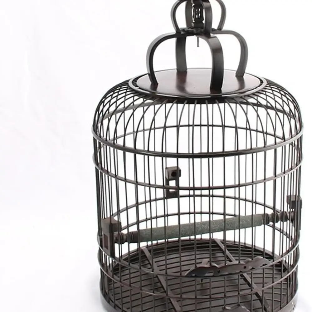 

Круглая клетка для птиц с куполом из сандалового дерева для зерна, старшея и попугая, 32 см Д x 20 см Ш x 10 см В