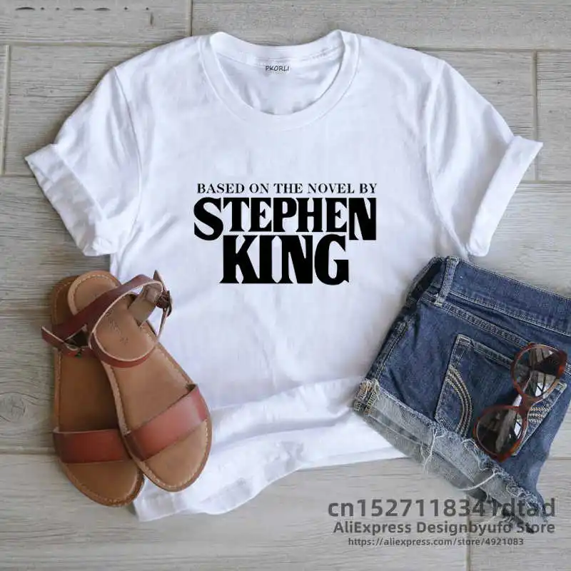 Based on A Novel By Stephen King T Shirt Women Harajuku Retro Clothing Tumblr Horror T-Shirt Funny Letter Print Tee Shirt