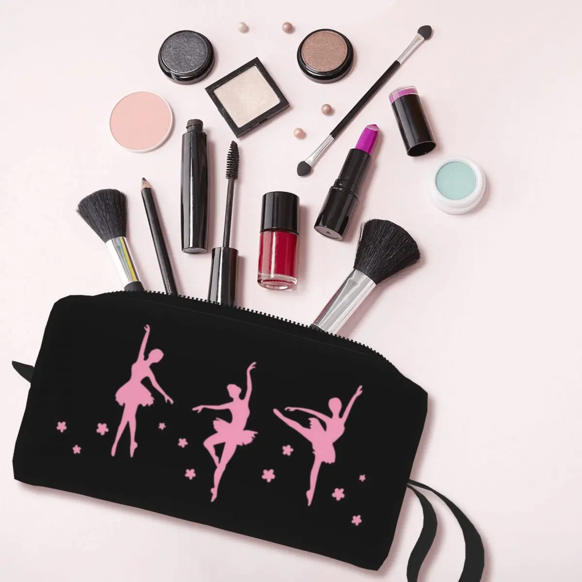 Kawaii Ballet Dancing Travel Toiletry Bag for Women Ballerina Dance Dancer Cosmetic Makeup Organizer Beauty Storage Dopp Kit