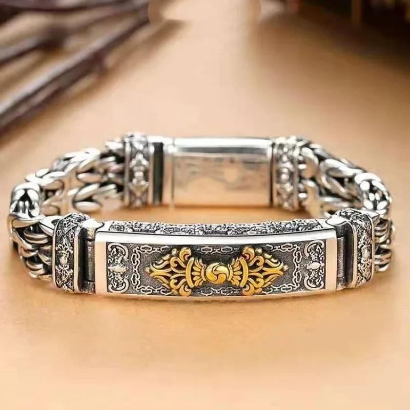 Trendy Men Bracelet Vajra Peace Pattern Exquisite Creative Retro Wrist Accessory Male Fashion Jewelry
