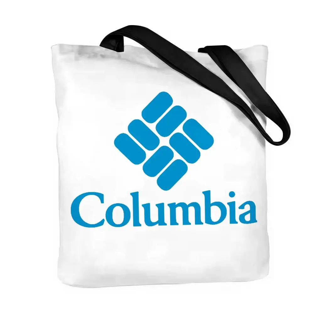 Classic C-Columbia Storage Bags Canvas Double-Sided Print Fashion Shoulder Tote Shopping Bag Gift Eco Handbags