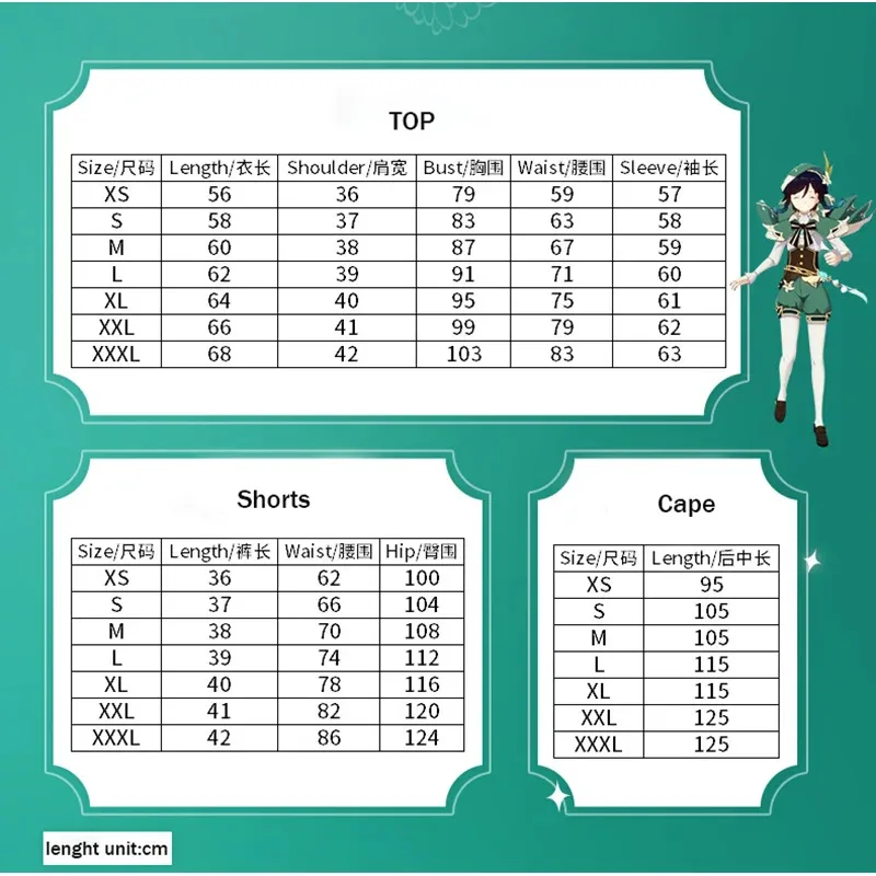 Venti تأثيري حلي سترة السراويل جوارب عباءة قبعة شعر مستعار مجموعة كاملة هالوين أنيمي كوميك Conx,5;d'2.y;8'