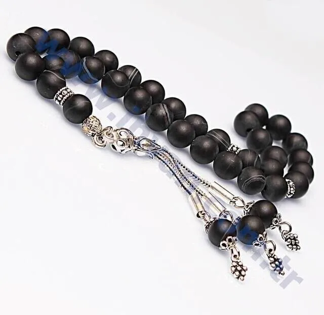 IQRAH Agate Stone Rosary (925 SETTING SILVER 8mm)