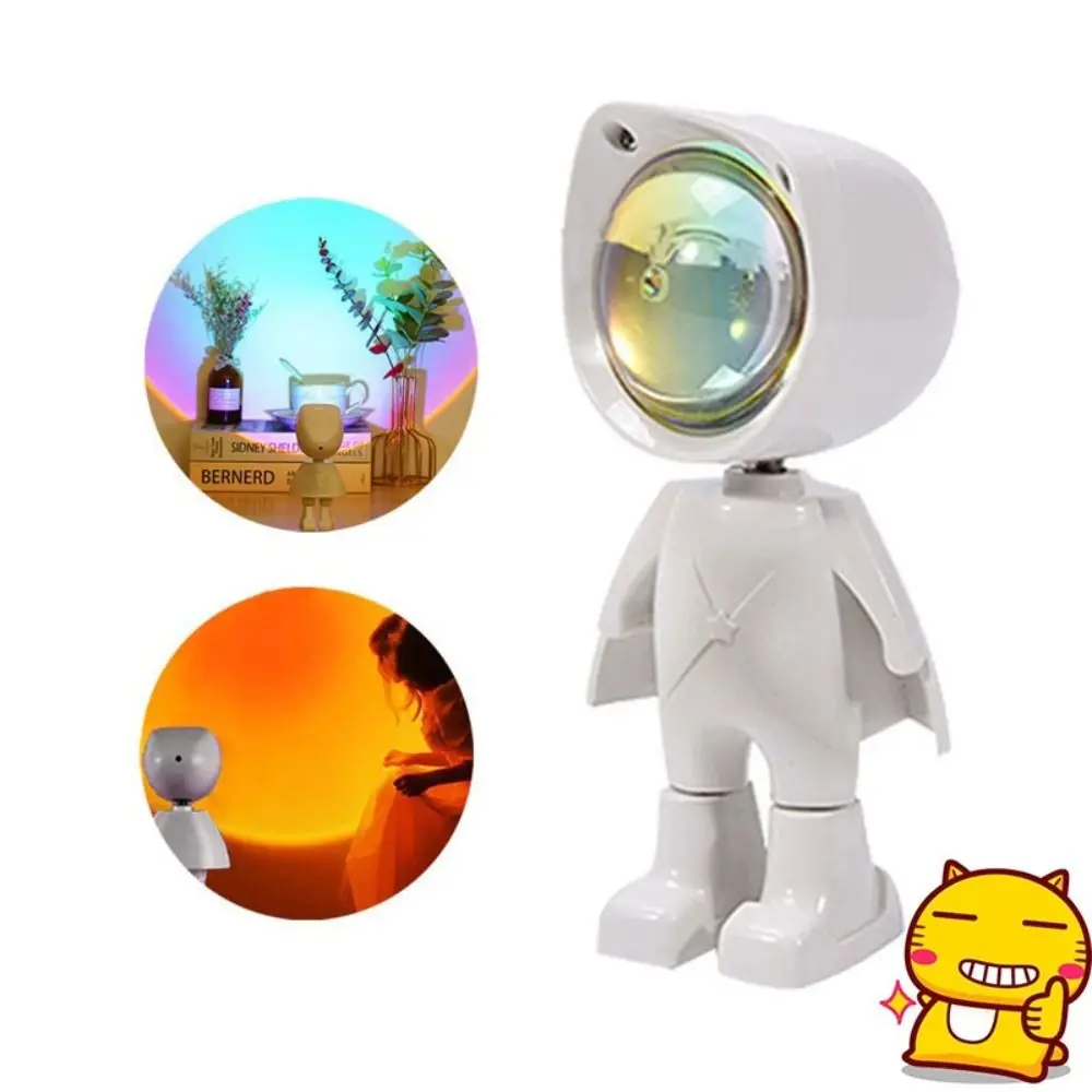 New Astronaut LED Projector Lamp Rose Rainbow 360 Degree Rotation Sunset Lamp Rechargeable Atmosphere Light