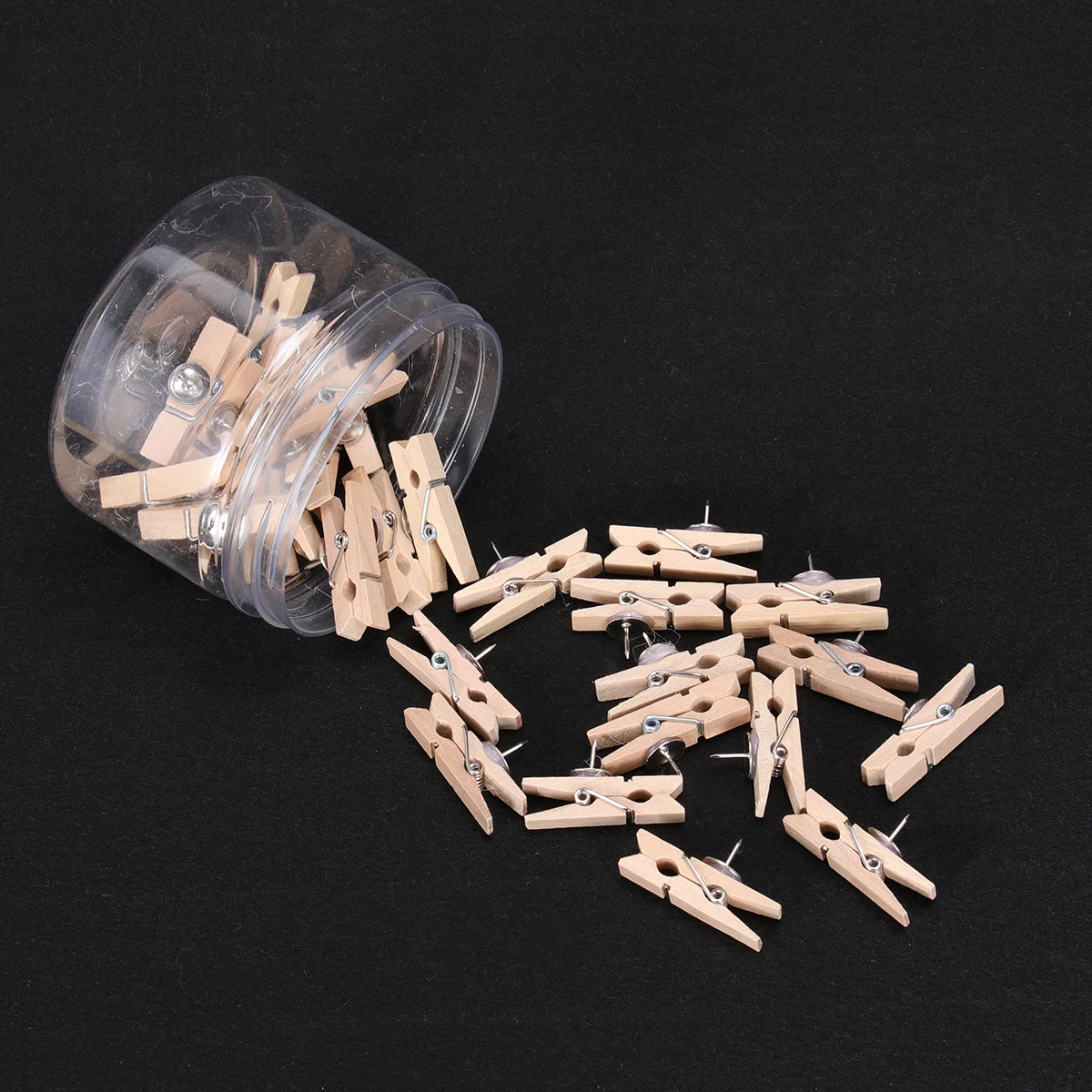 

30 Pcs Wooden Clips Thumbtack Craft Projects Practical Pushpins Cork Board Reusable Memo Note Photo Storage