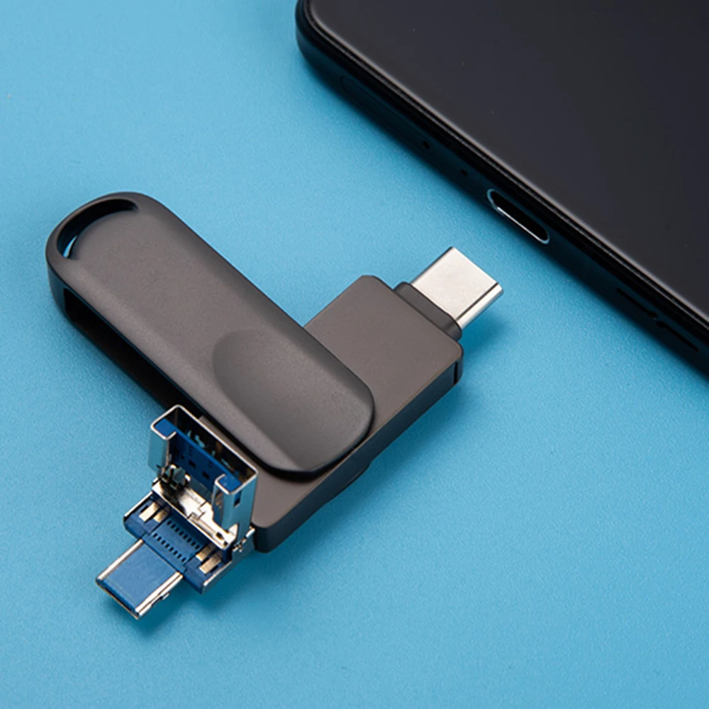 For iPhone 2TB 3.0 OTG 4 In 1 USB Pen Drive 1TB USB 3.0 TYPE-C USB Flash Drives Mobile Phone Memory Stick High Speed USB Stick