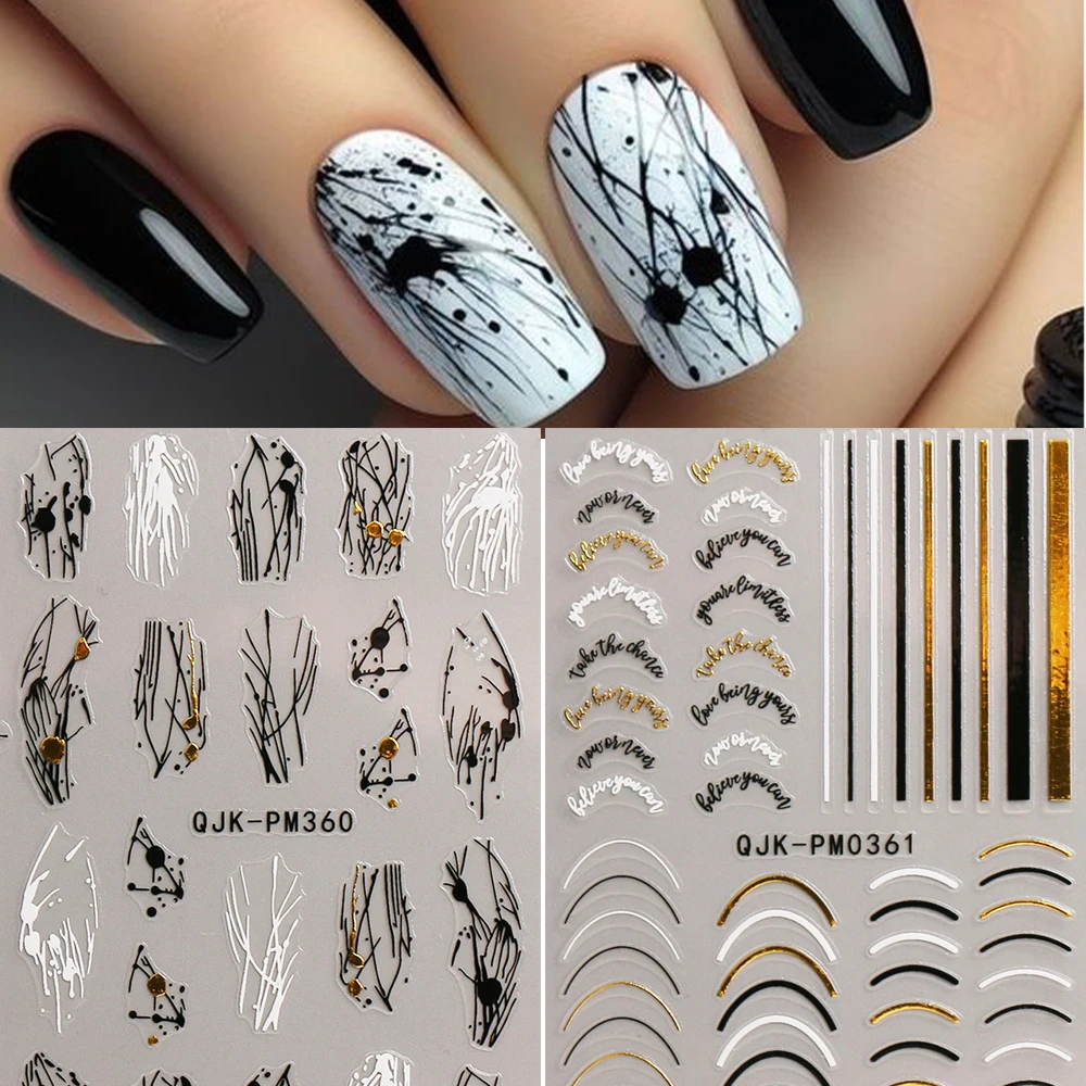 2 Stück schwarze goldene Linie – Nail Art Leopard Bewertung und Preis