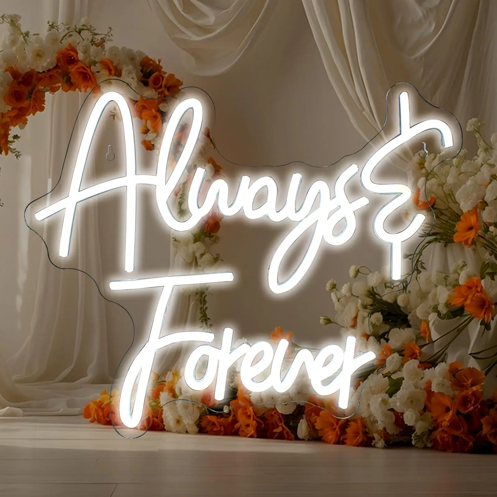 

Always & Forever LED Neon Light - Romantic Wedding Wall Decor Gift, USB Hanging Sign for Bedroom Bar Engagement