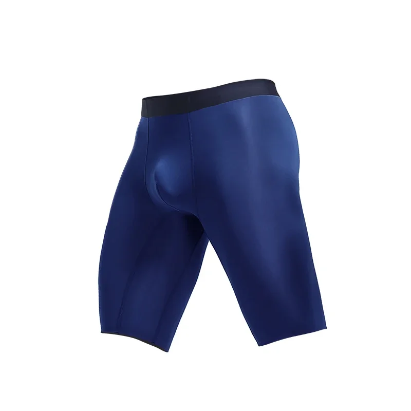 

1pc Men's sports briefs Men's summer ice silk quick drying lengthened anti-wear legs add fat loose square short shorts head